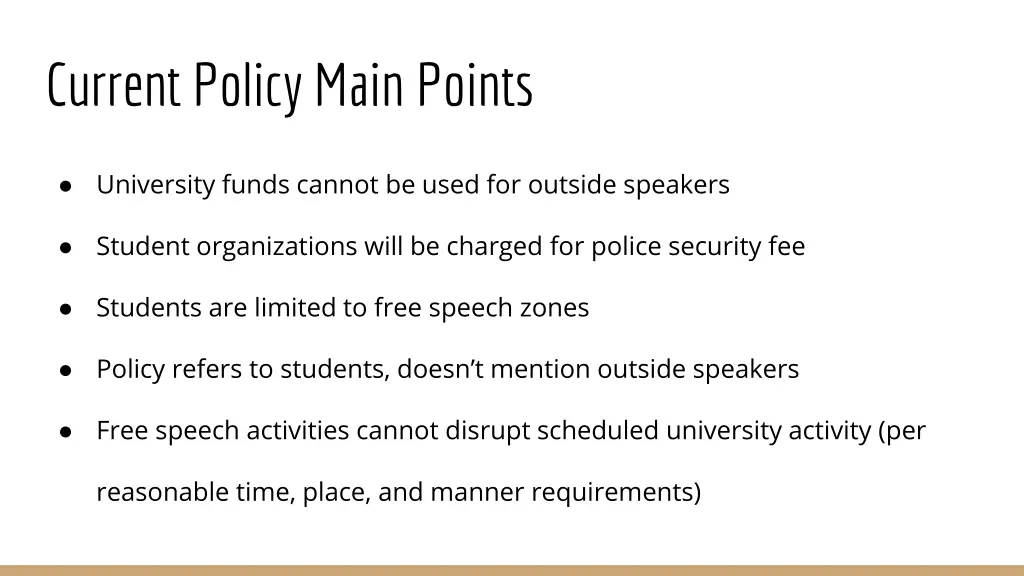 current policy main points