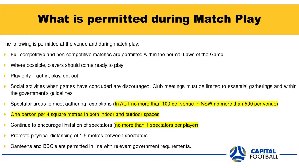 what is permitted during match play