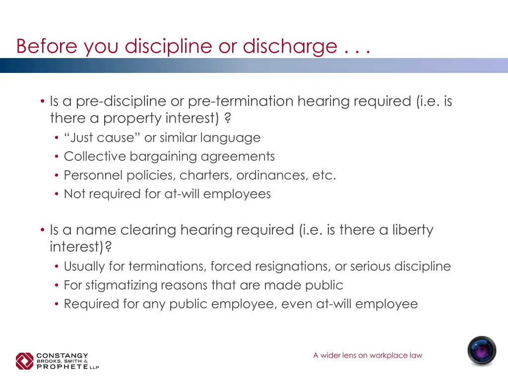 before you discipline or discharge