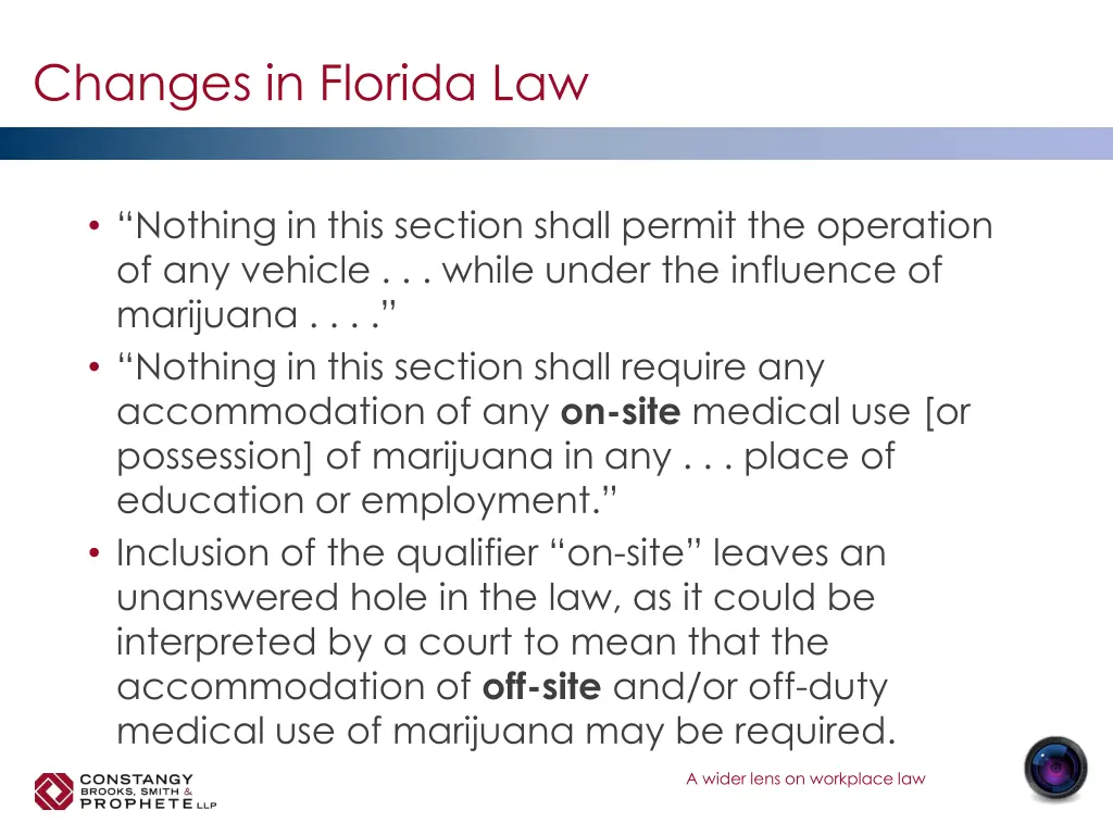 changes in florida law 1