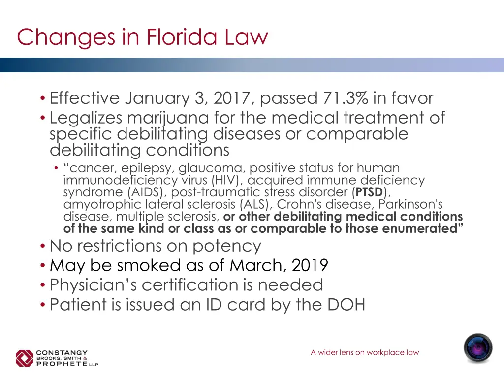 changes in florida law
