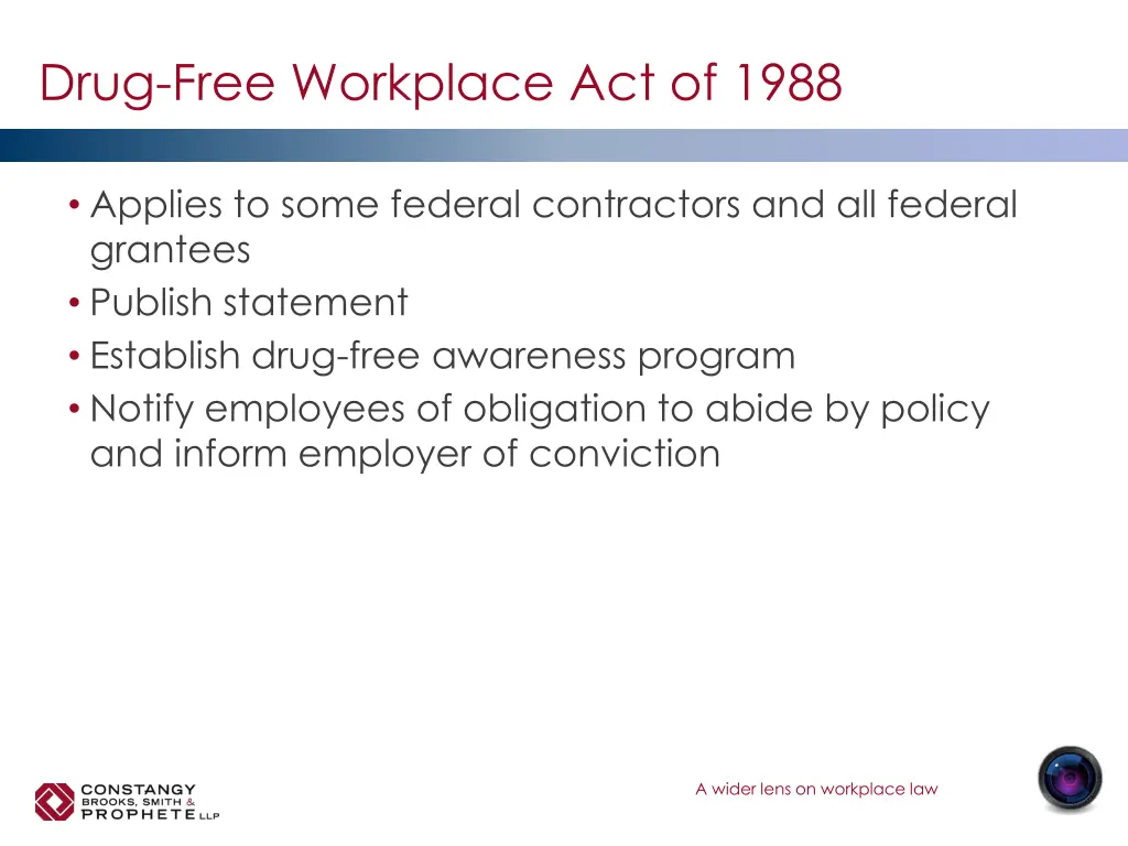 drug free workplace act of 1988