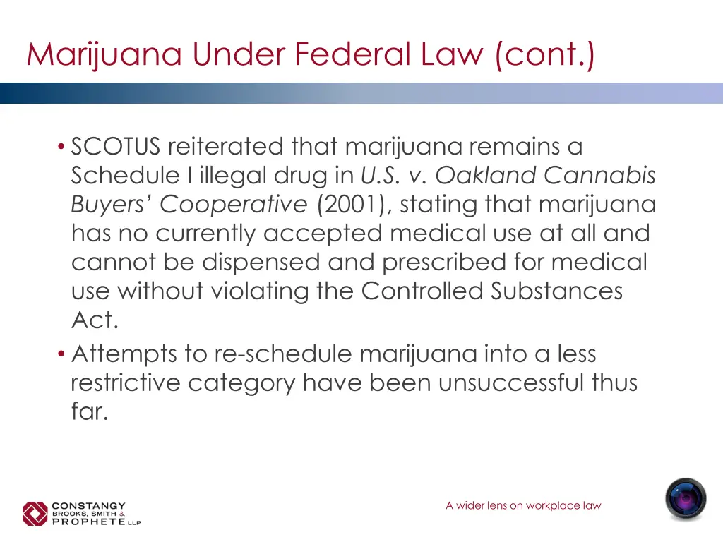 marijuana under federal law cont