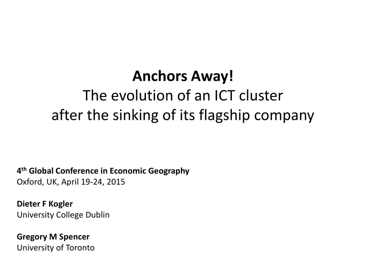 anchors away the evolution of an ict cluster