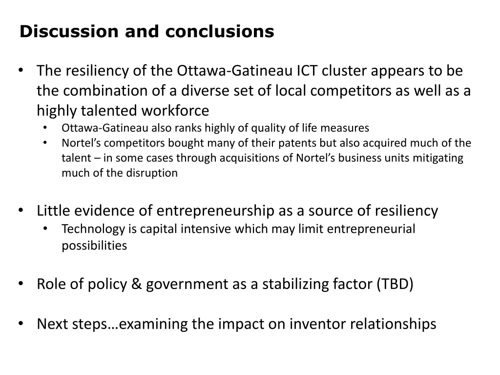discussion and conclusions