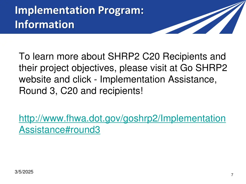 implementation program information