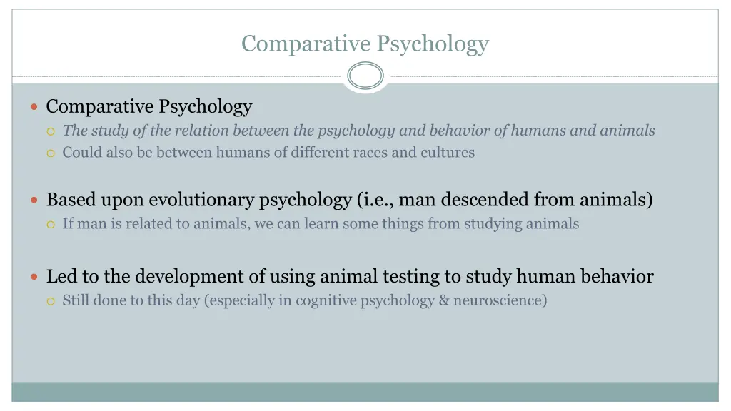 comparative psychology