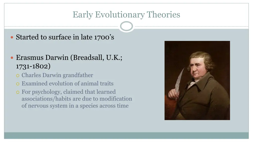 early evolutionary theories