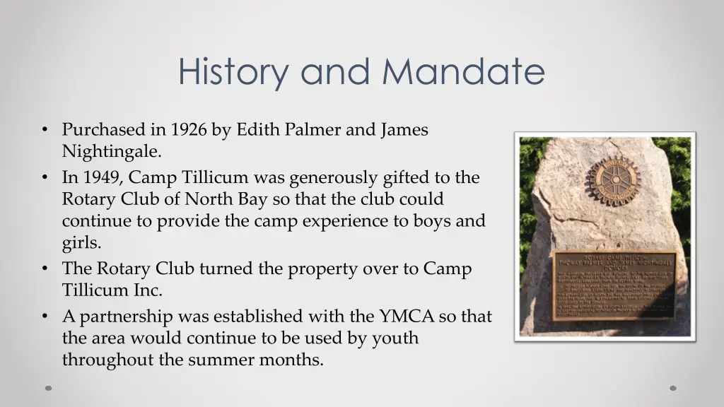 history and mandate