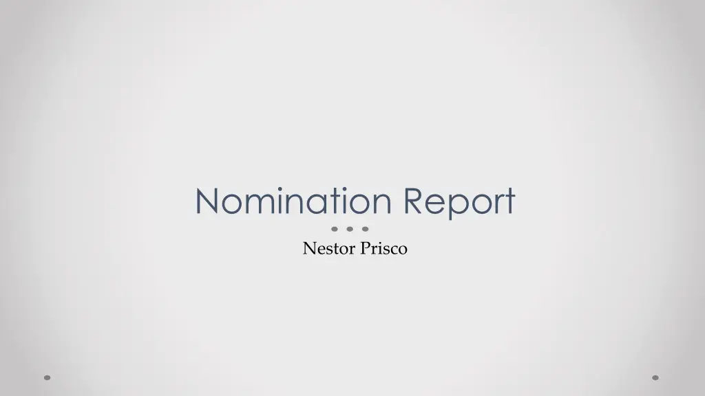 nomination report