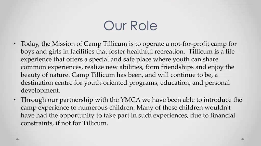 our role