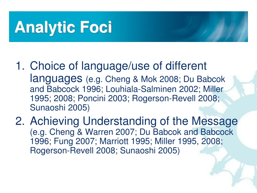 analytic foci