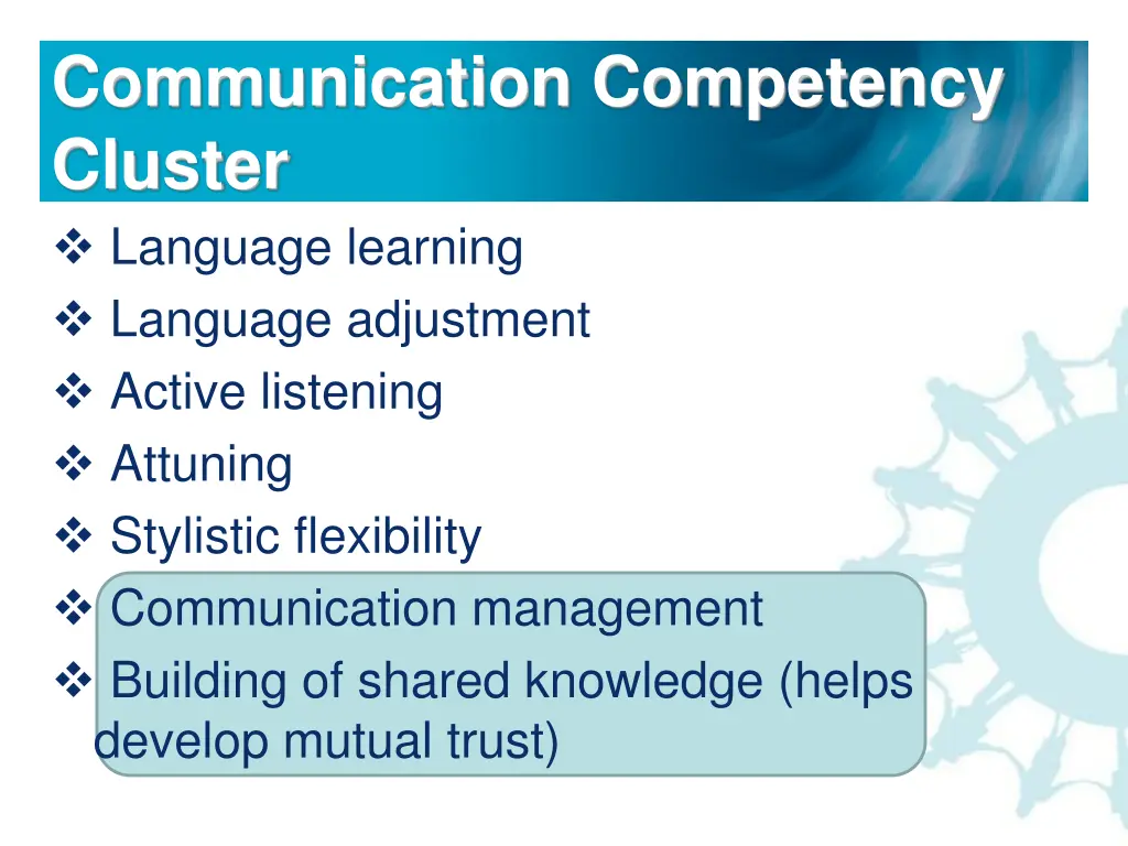 communication competency cluster