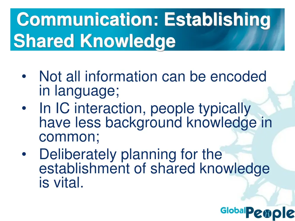 communication establishing shared knowledge
