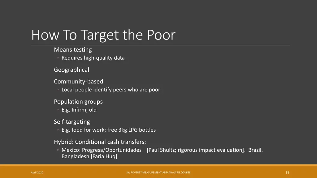 how to target the poor means testing requires