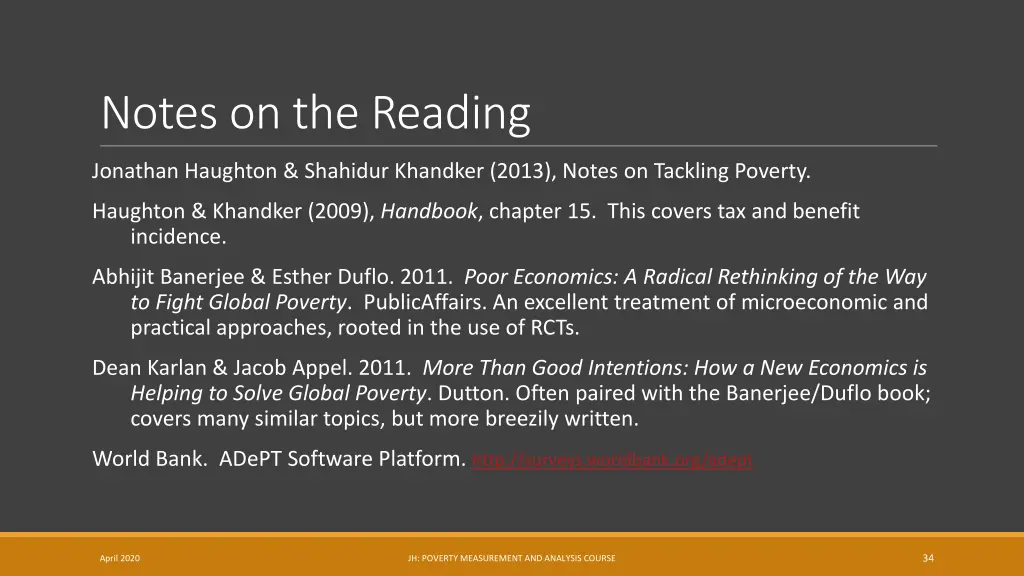 notes on the reading
