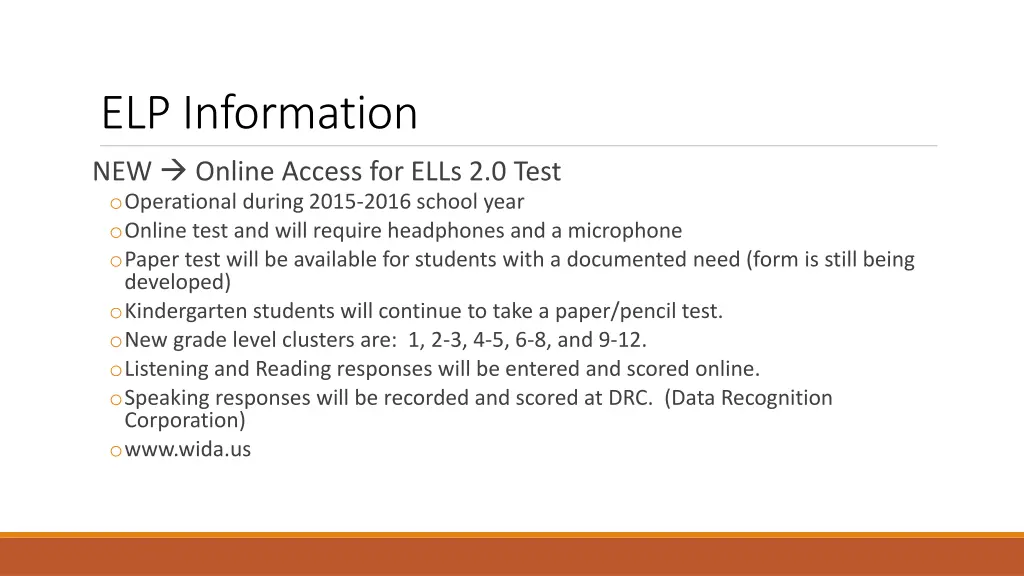 elp information new online access for ells