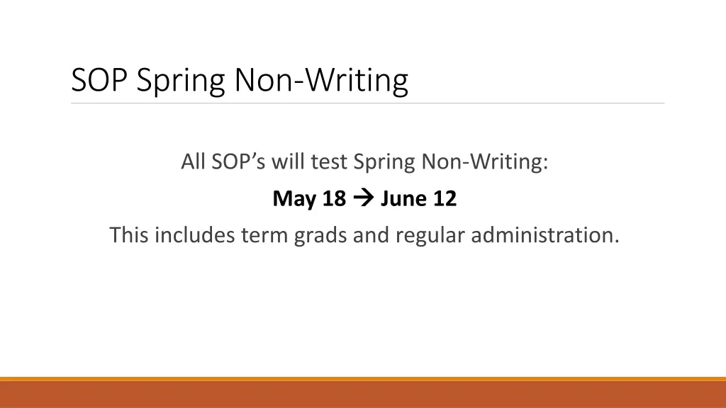 sop spring non writing