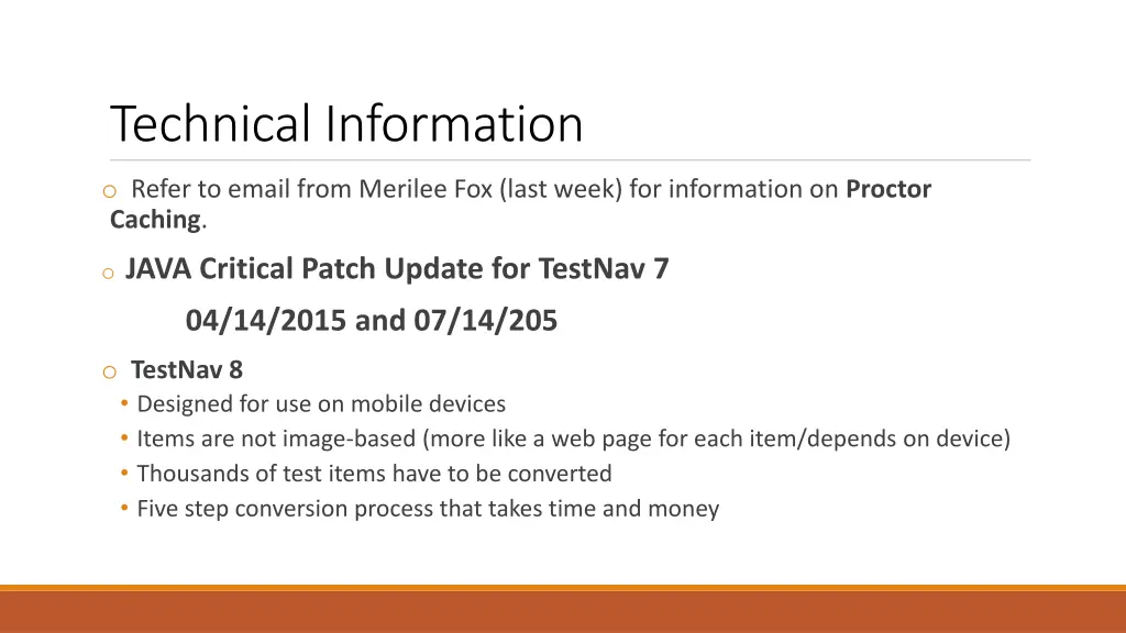 technical information