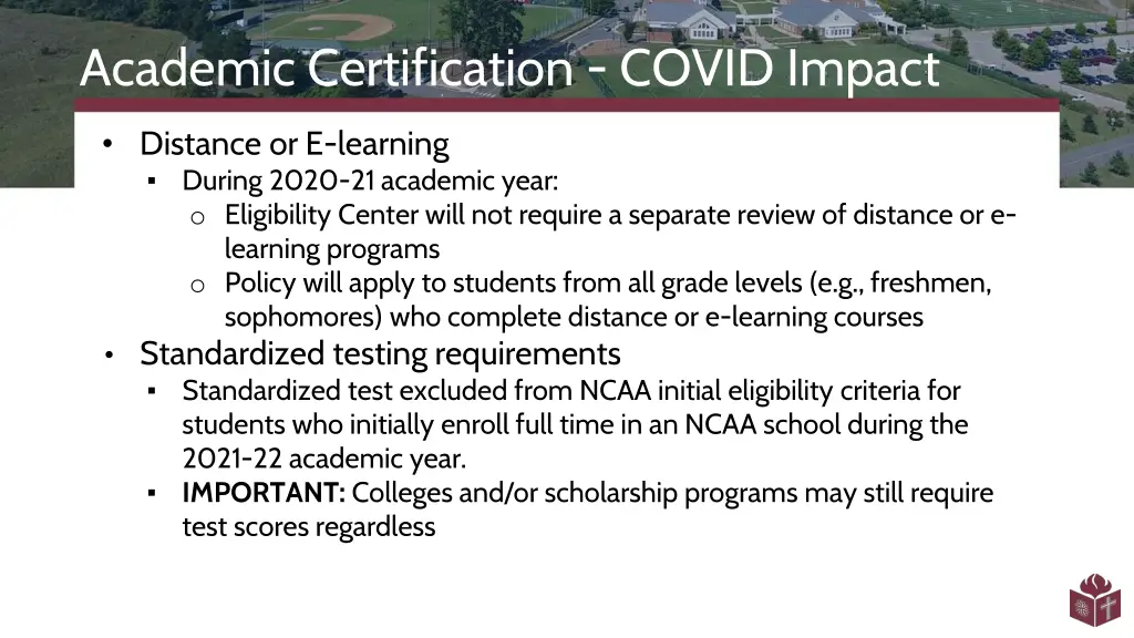 academic certification covid impact