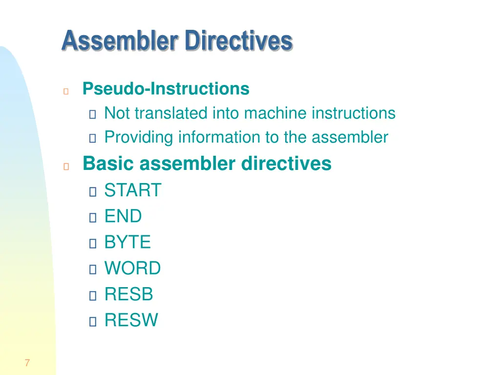 assembler directives