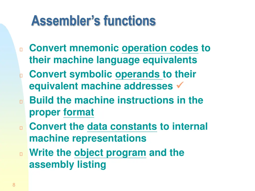 assembler s functions