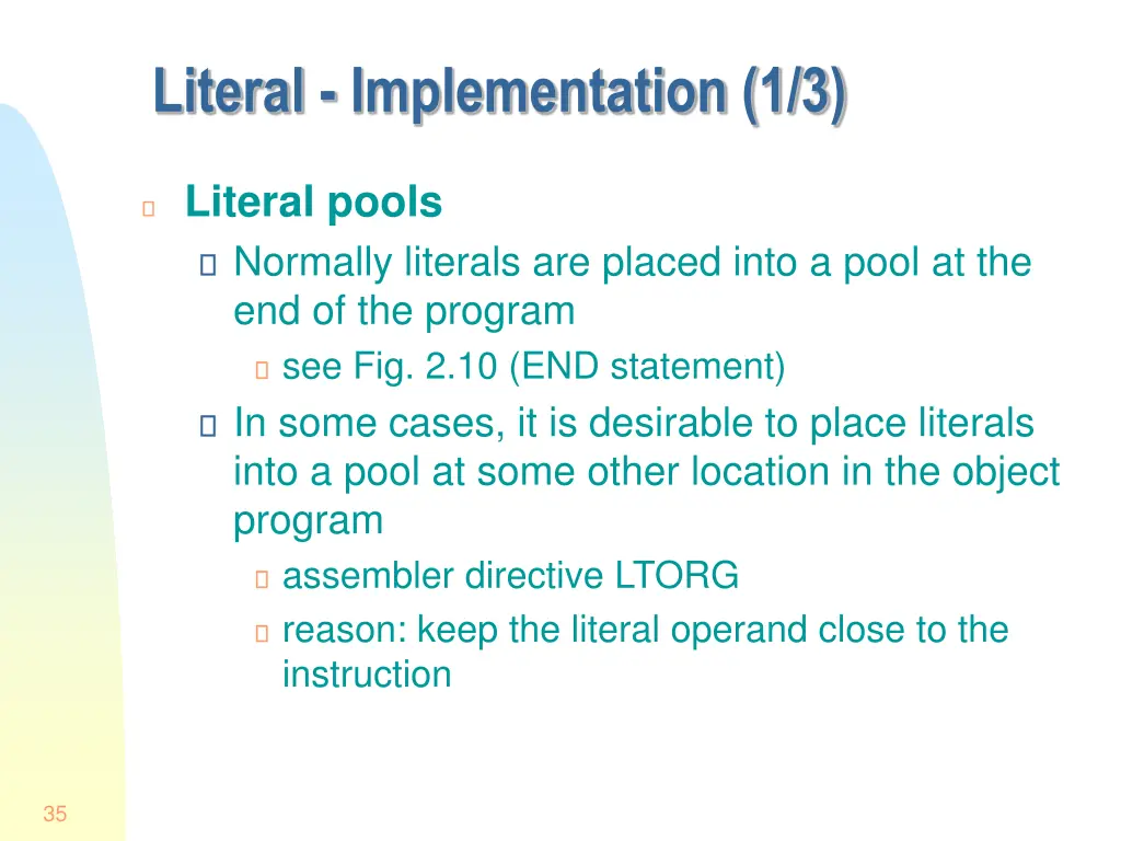 literal implementation 1 3