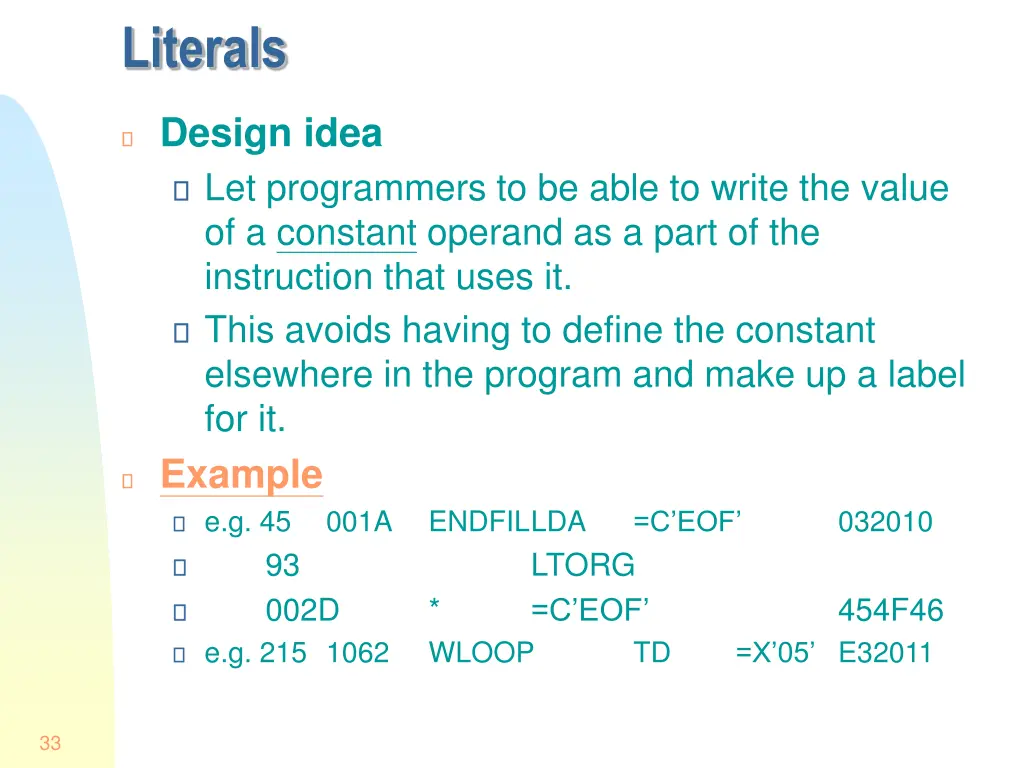 literals