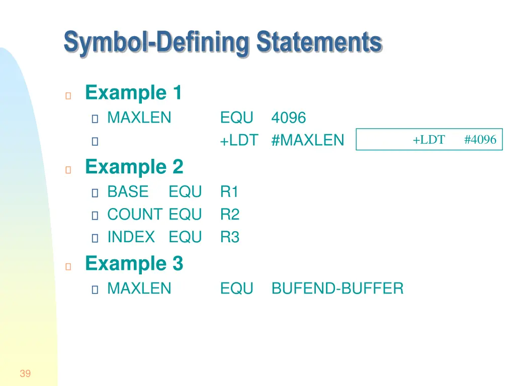 symbol defining statements 1