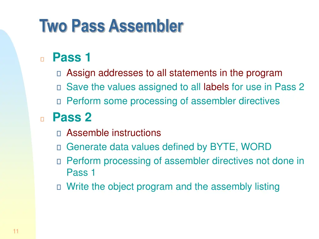 two pass assembler