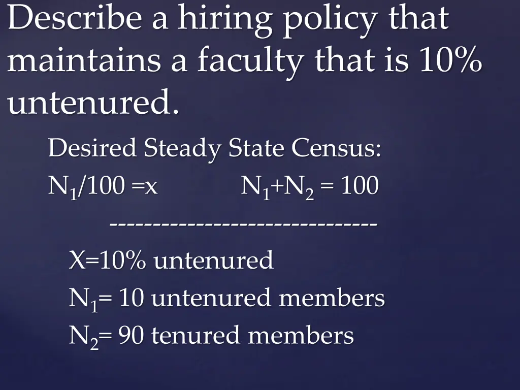 describe a hiring policy that maintains a faculty