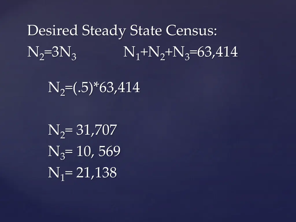 desired steady state census