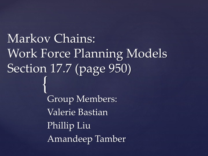 markov chains work force planning models section