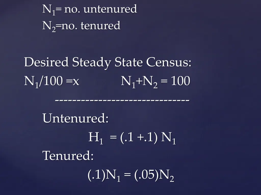 n 1 no untenured n 2 no tenured