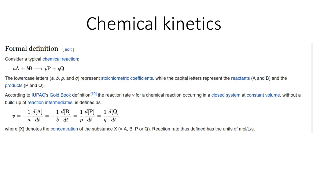 chemical kinetics