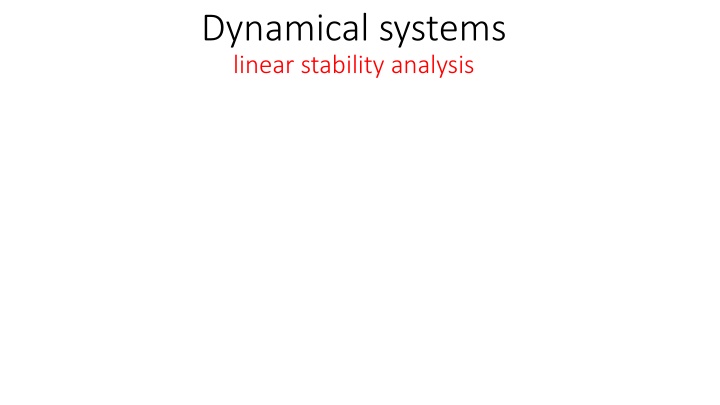 dynamical systems linear stability analysis