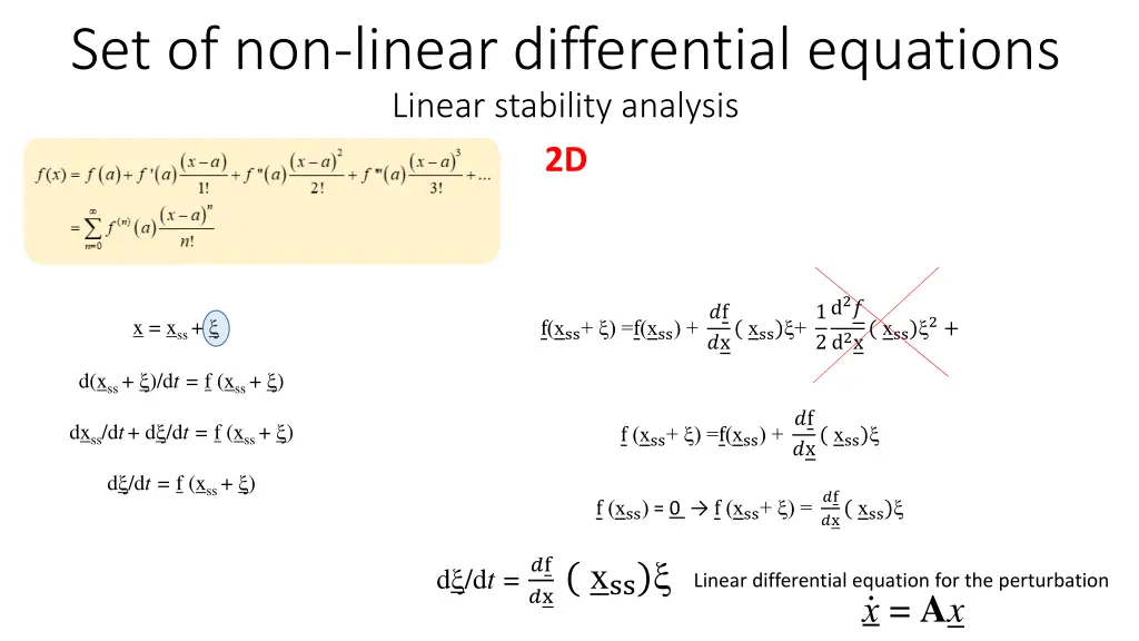 set of non linear differential equations linear 1