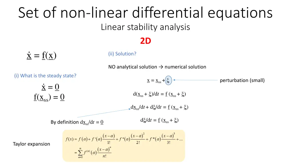 set of non linear differential equations linear
