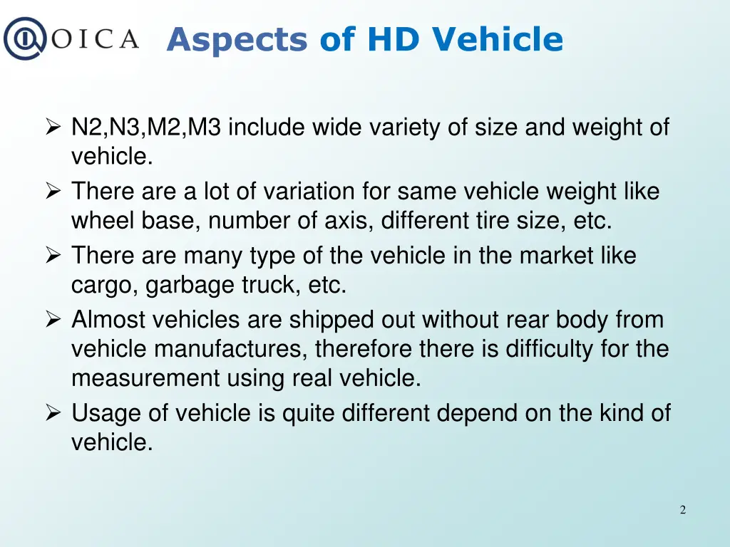 aspects of hd vehicle