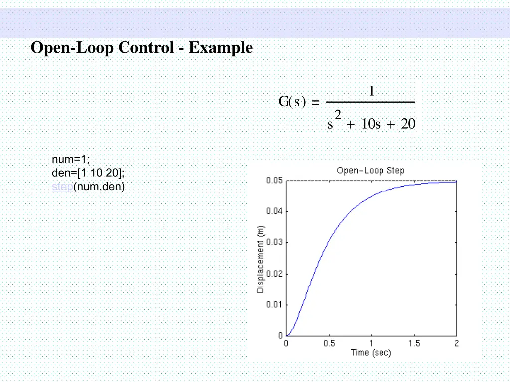 open loop control example