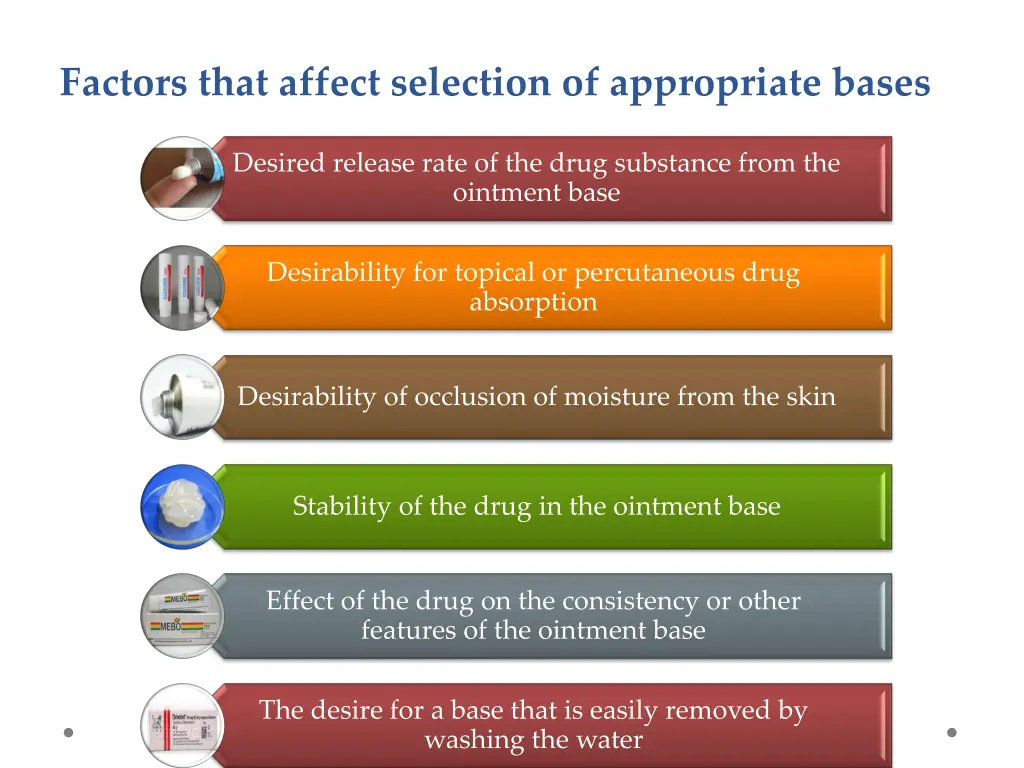factors that affect selection of appropriate bases