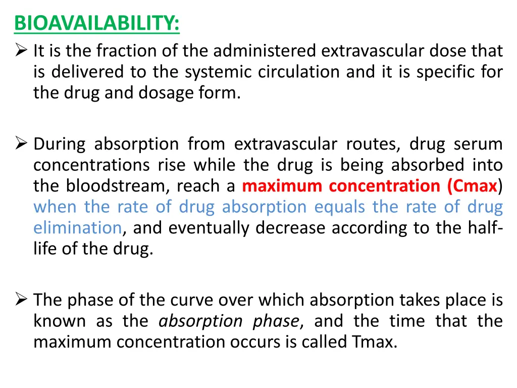 bioavailability it is the fraction