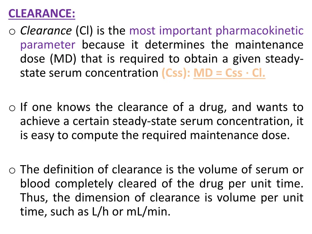 clearance o clearance cl is the most important