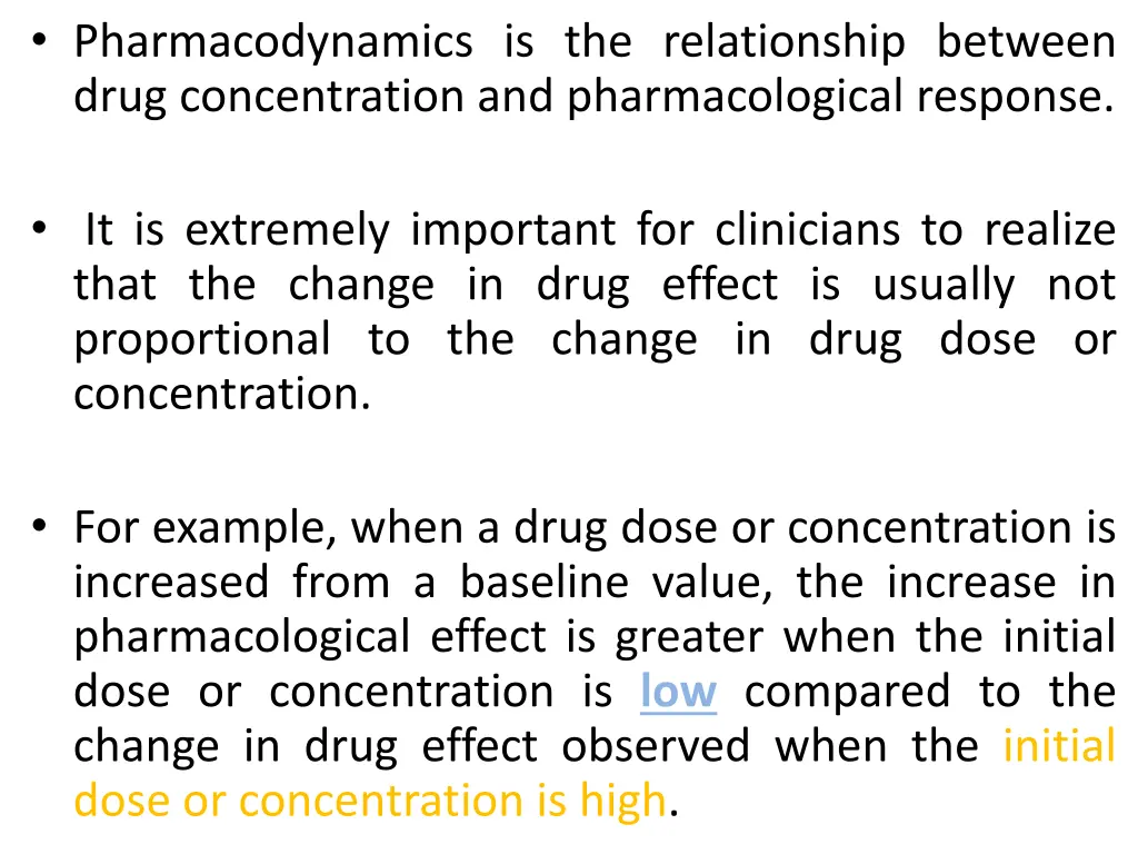 pharmacodynamics is the relationship between drug