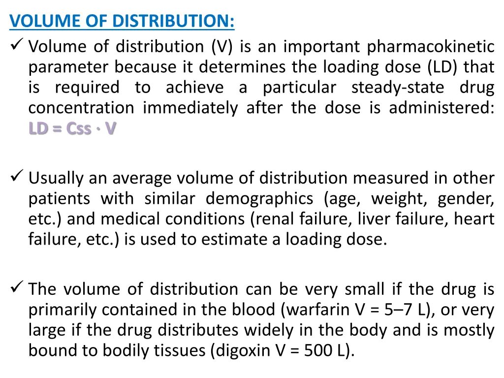 volume of distribution volume of distribution