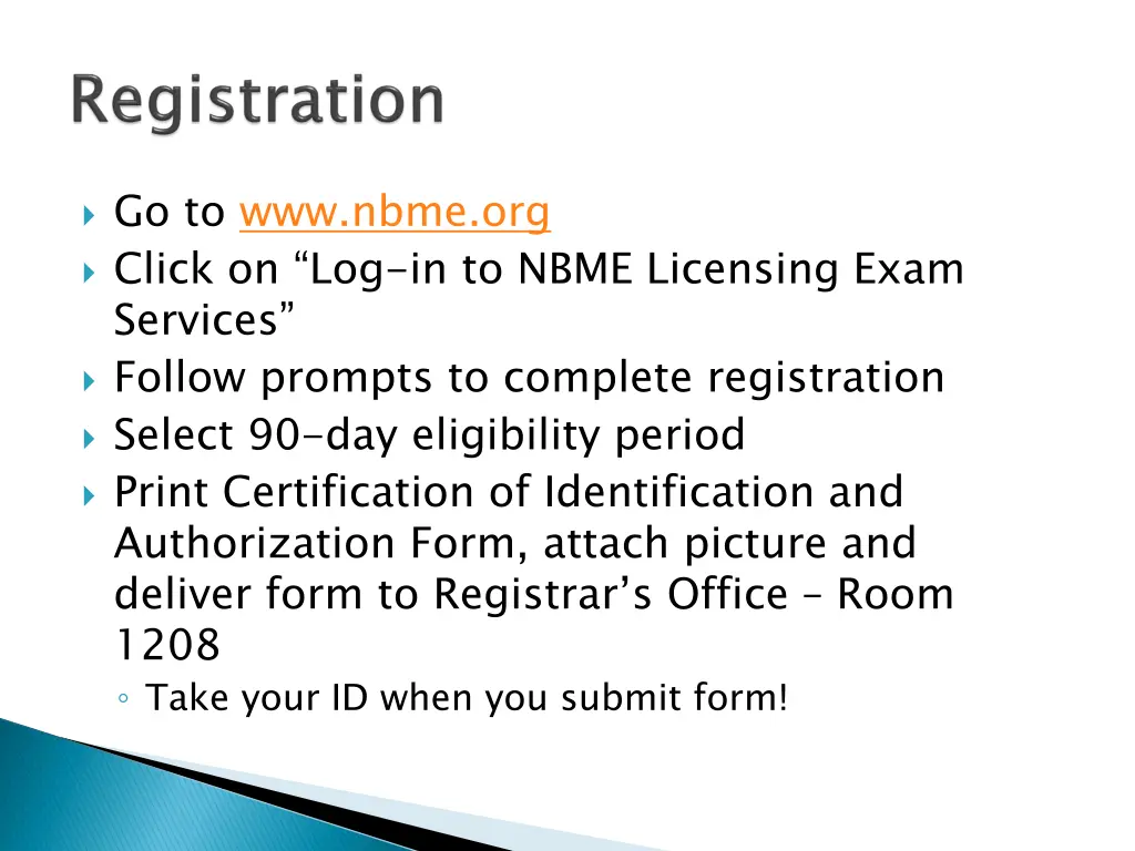 go to www nbme org click on log in to nbme