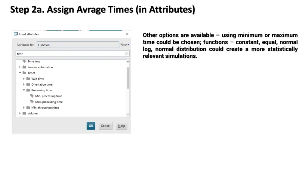 step 2a assign avrage times in attributes 1