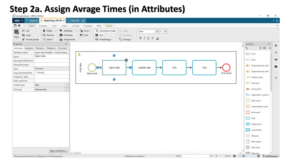 step 2a assign avrage times in attributes