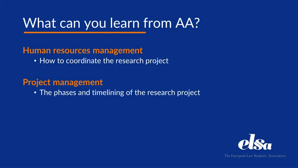 what can you learn from aa