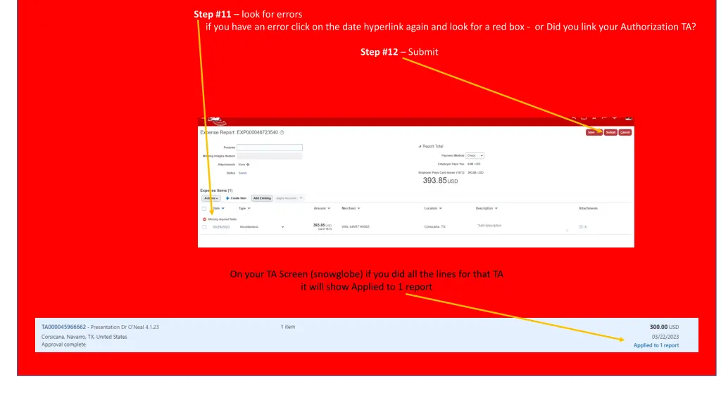 step 11 look for errors if you have an error